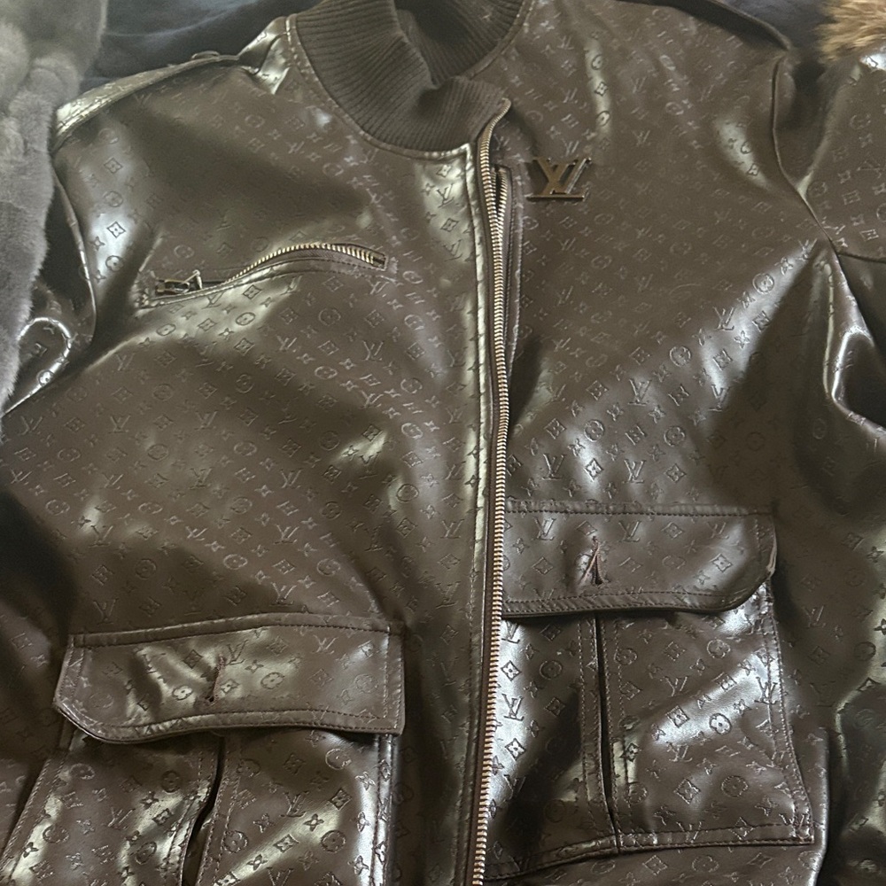 Louis Vuitton Dark Brown Monogram Bomber Jacket